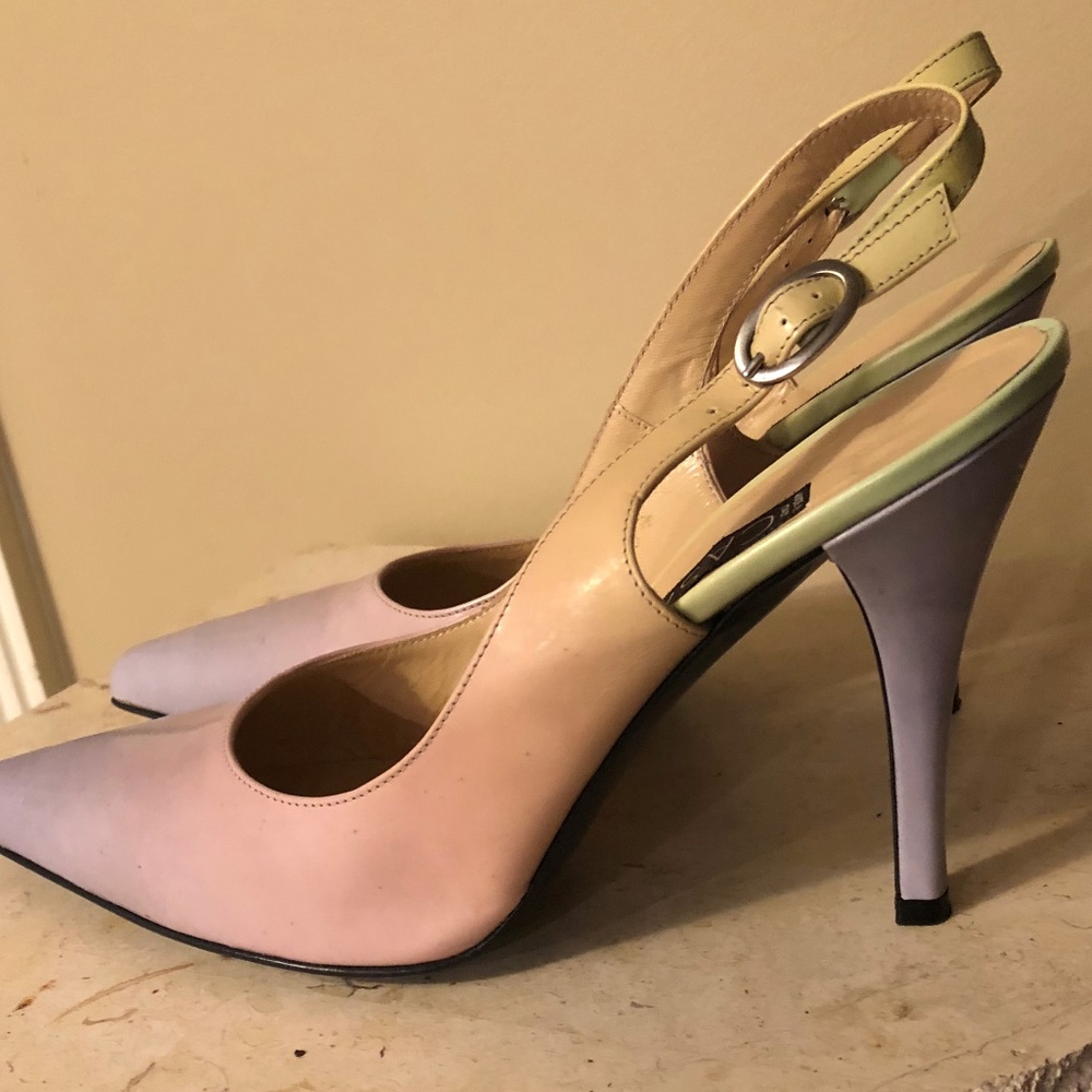 CASADEI MULTI COLOR LEATHER HEELS US 9-9.5